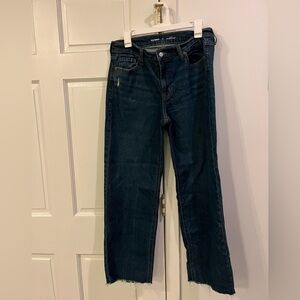 Old Navy Mid-Rise Boyfriend Jeans in Dark Blue